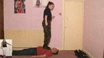 Head trampling with army boots