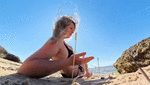 Hungry giantess lands on island with men