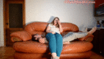 Butt Drops on Slave Belly in Yoga Pants