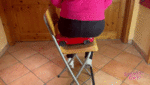 Crushing a toy car with sneakers and ass