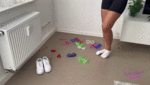 Sunglasses crushing from sock feet